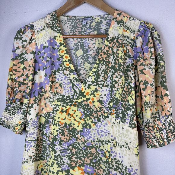 Rails Womens small Gardenia feminine romantic Roma Puff Sleeve A-Line Mini Dress - Picture 7 of 13